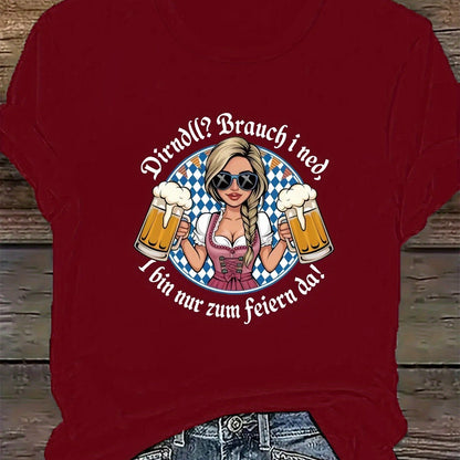 Damen Plus Size Kurzarm T-Shirt – Liesl Oktoberfest 2026
