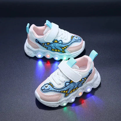 Leuchtende Dino-Turnschuhe für Kinder mit Klettverschluss – GlowSteps