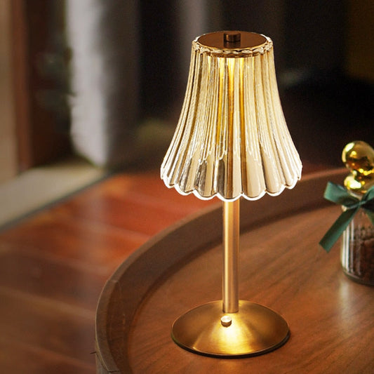 Goldene Kristall-Tischlampe, elegantes Design, ideal für Wohnzimmer, Schlafzimmer, Dekoration.