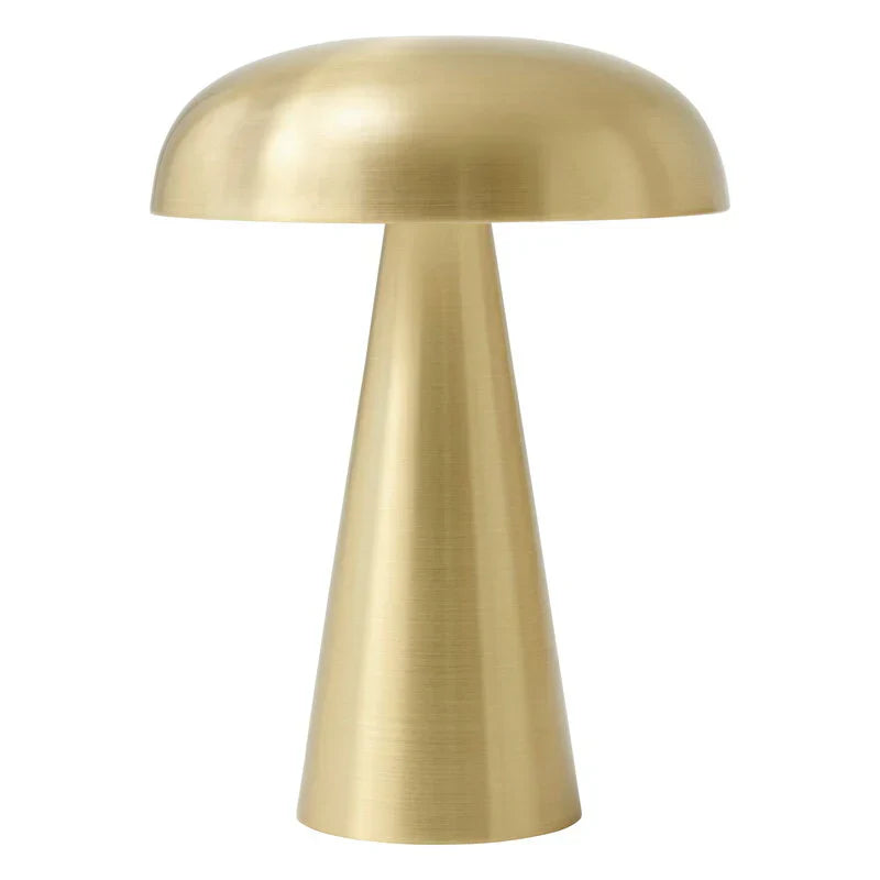 Goldene Tischlampe aus Metall, pilzförmig, modernes Design, Wohnkultur, Beleuchtung.