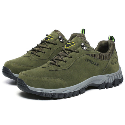 Grüne Outdoor-Wanderschuhe, rutschfest, atmungsaktiv, robustes Design für Herren.