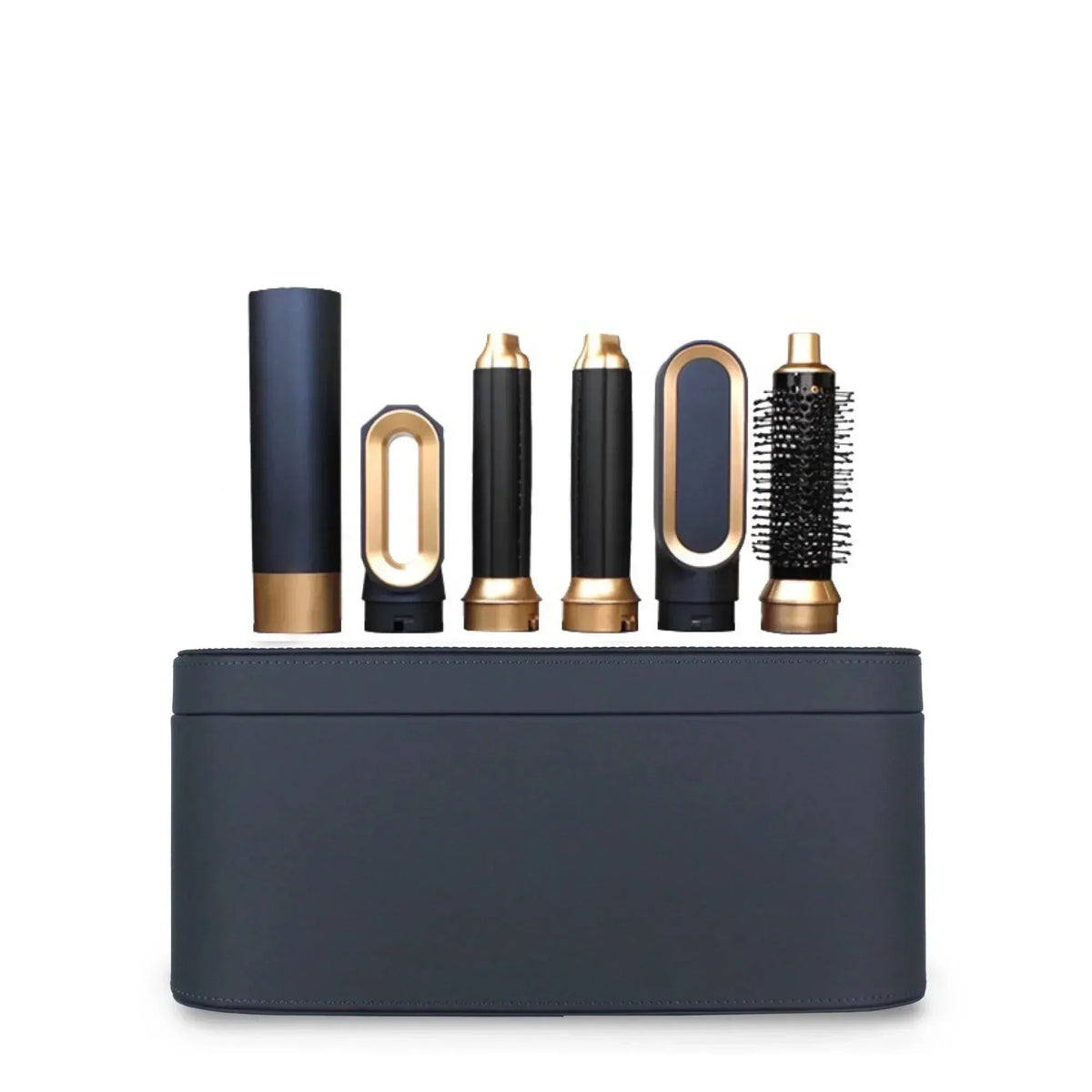 Dyson Airwrap Styler Set, schwarz-gold, Haarstyling-Tool, Aufsätze, Aufbewahrungsbox.