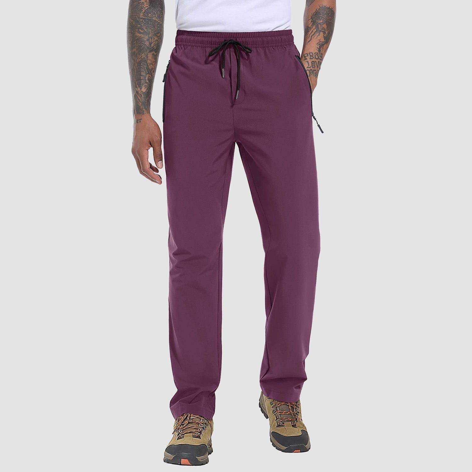 Männer Schnell Trocknende Hose, Lila, Stretch, Leicht, Atmungsaktiv, Wandern, Laufen