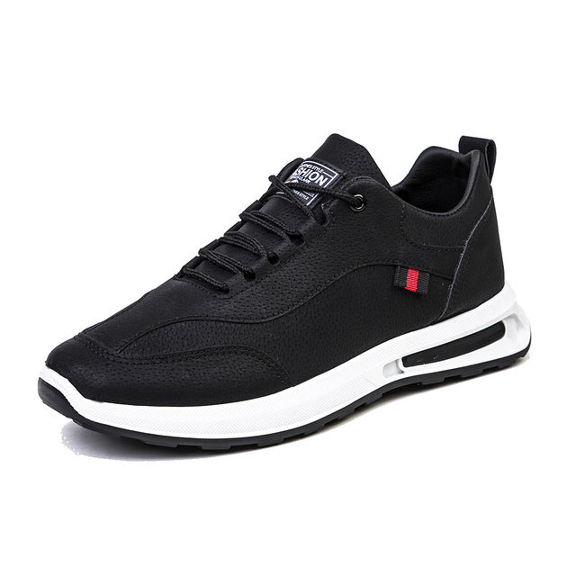Schwarze Herren-Sneaker, atmungsaktiv, rutschfest, Freizeitschuhe, 2023 Trend.