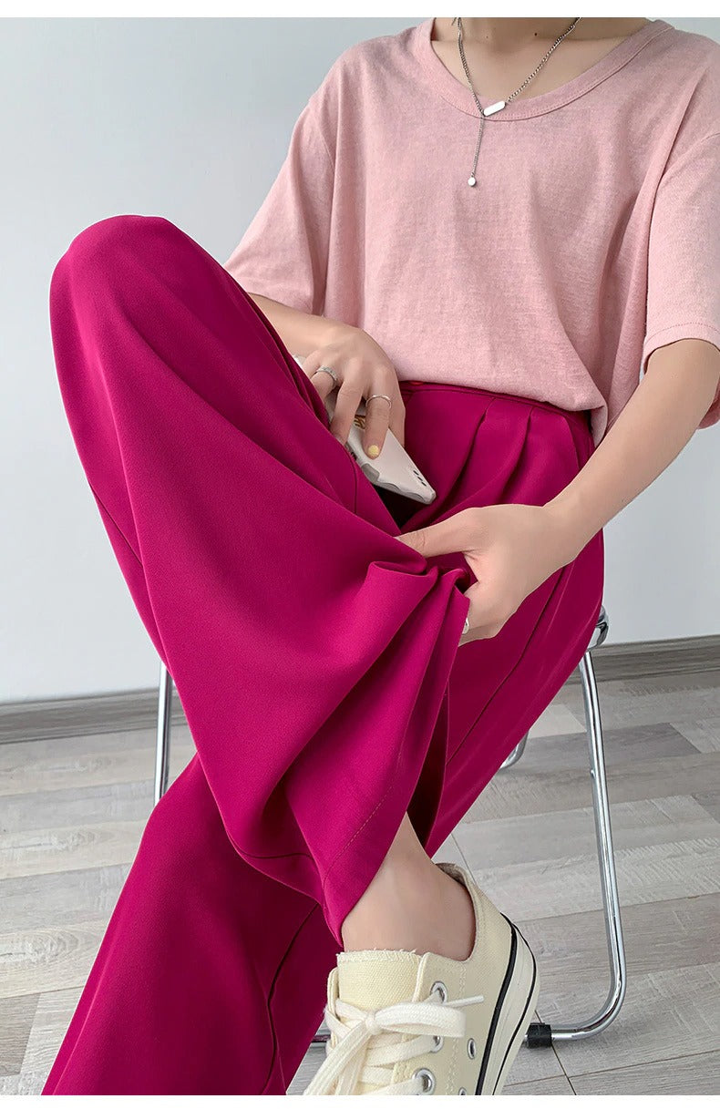 High-Waist Casual Damen Hose mit weitem Bein – Emilia Herbstedition