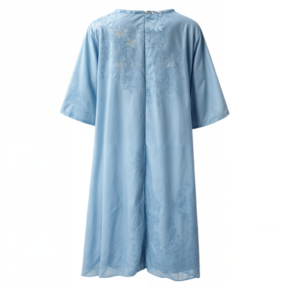 Herbstliches Stilvolles Geblümtes A-Linien Kleid mit Weste für Damen – Miray