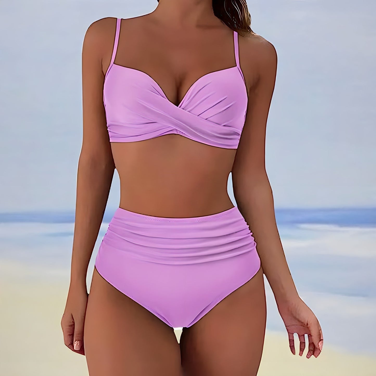 Trendiger High-Waist-Bikini mit bequemer Passform – Eula