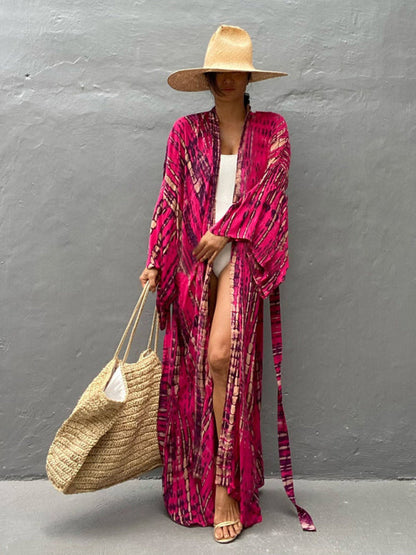 Gewebter Kimono mit Bindegürtel – Leona