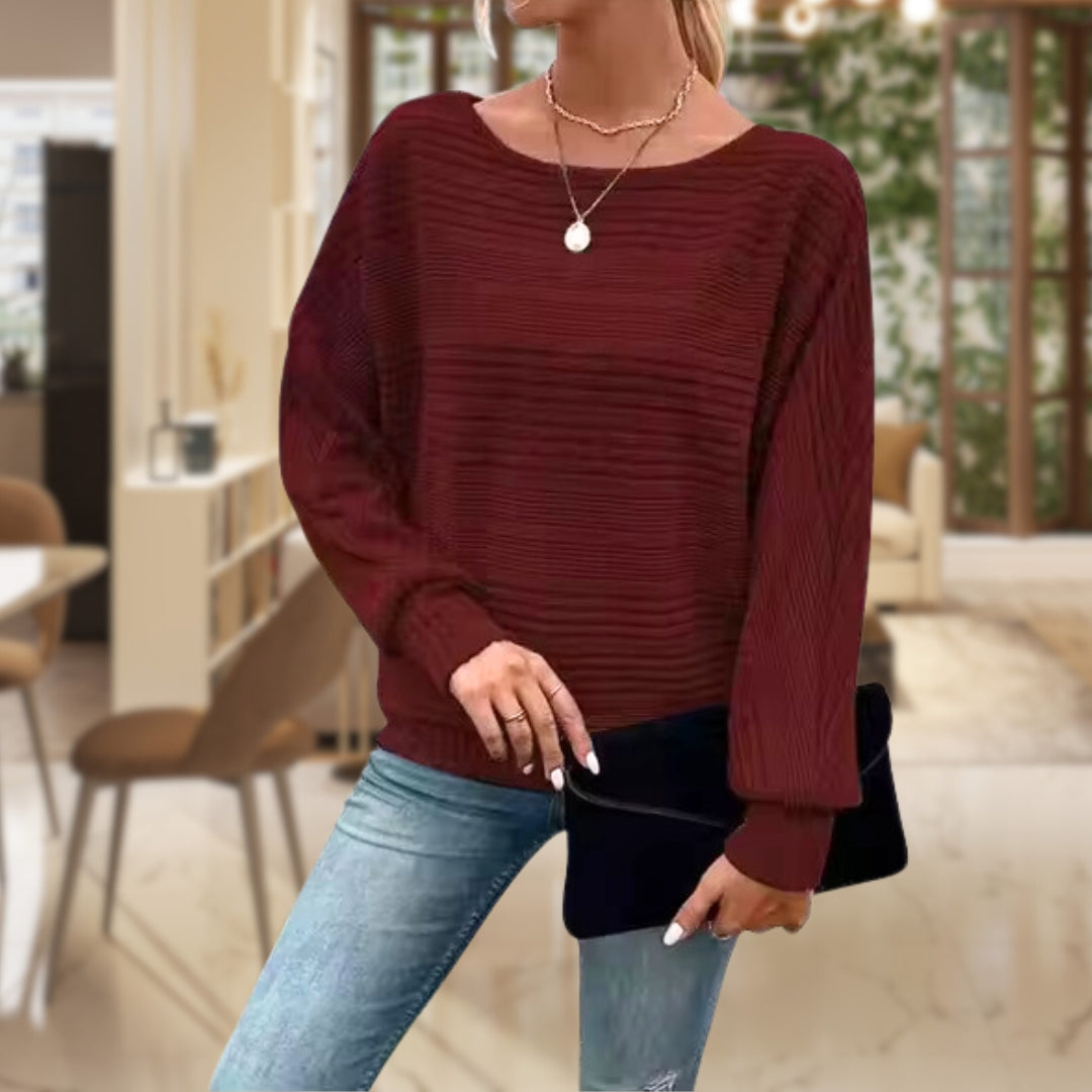 Gestreifter Damen Strickpullover – Zorine