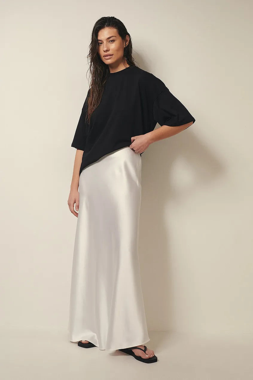 Satinierten Damenrock mit Hoher Taille – Elena Herbstzauber Edition