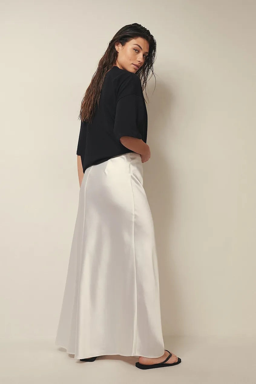 Satinierten Damenrock mit Hoher Taille – Elena Herbstzauber Edition