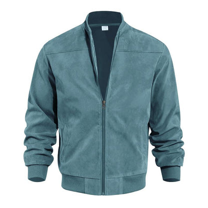 Leichte Herren Übergangsjacke im Wildleder-Look mit Stehkragen – Damian