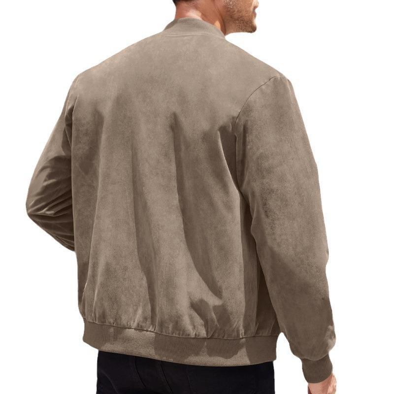 Leichte Herren Übergangsjacke im Wildleder-Look mit Stehkragen – Damian