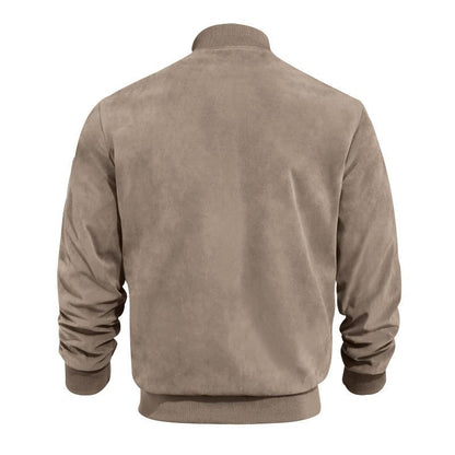Leichte Herren Übergangsjacke im Wildleder-Look mit Stehkragen – Damian