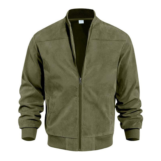Leichte Herren Übergangsjacke im Wildleder-Look mit Stehkragen – Damian