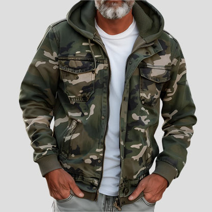 Herren-Kapuzenjacke im herbstlichen Camouflage-Look – Bruno