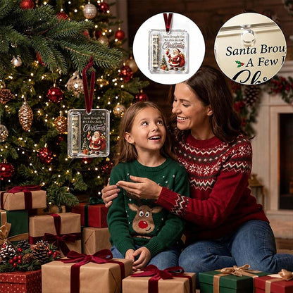 Weihnachtsanhänger Geldhalter aus transparentem Acryl mit Weihnachtsmann-Motiv und Aufhängeband