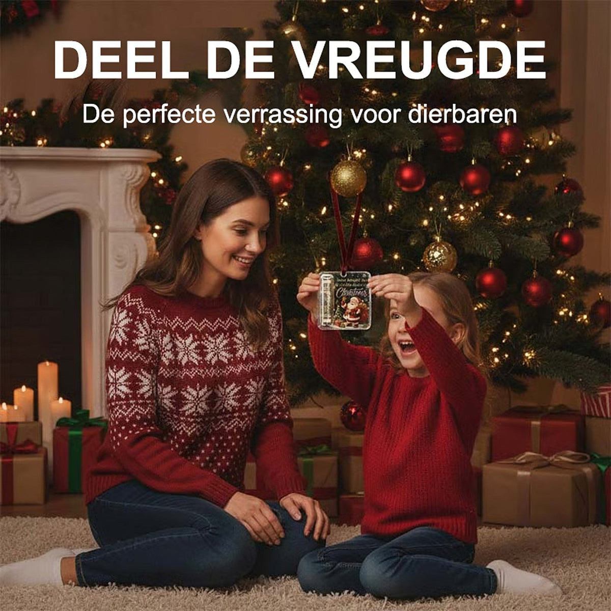 Weihnachtsanhänger Geldhalter aus transparentem Acryl mit Geldrolle, andere Ansicht