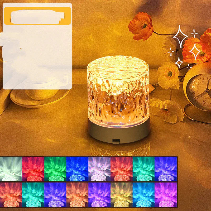 LED-Nachtlicht mit Farbwechsel, Kristall-Design, warmweiß, dekorative Tischlampe, Schlafzimmer.