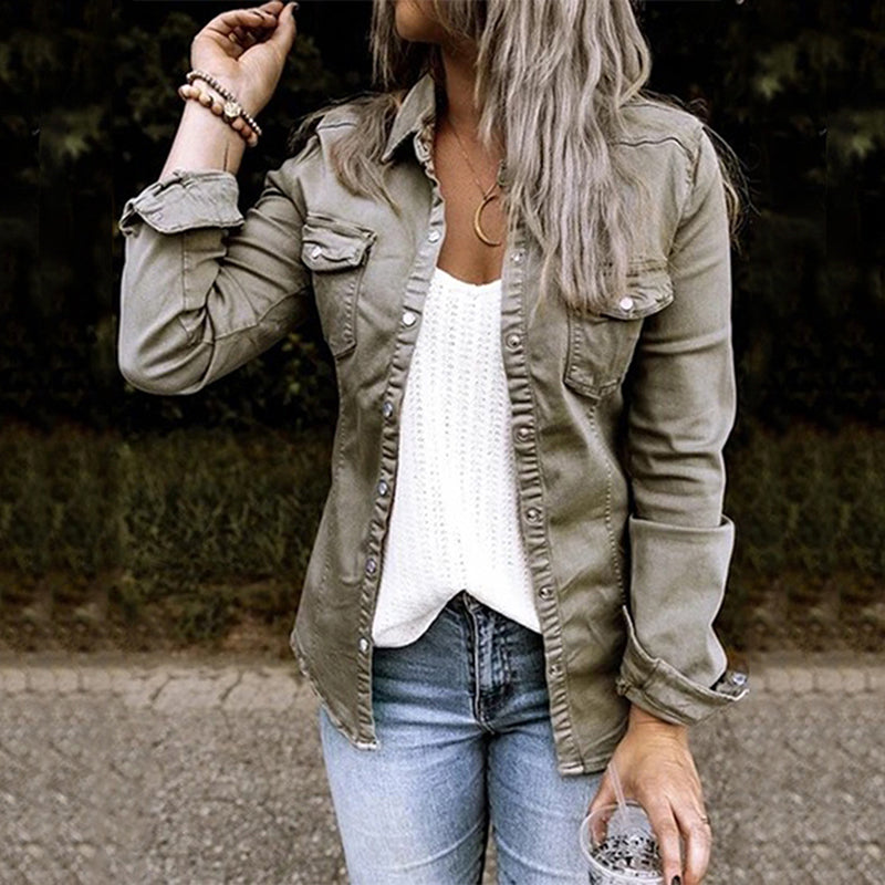Herbstliche Damen-Jeansjacke - Elisa