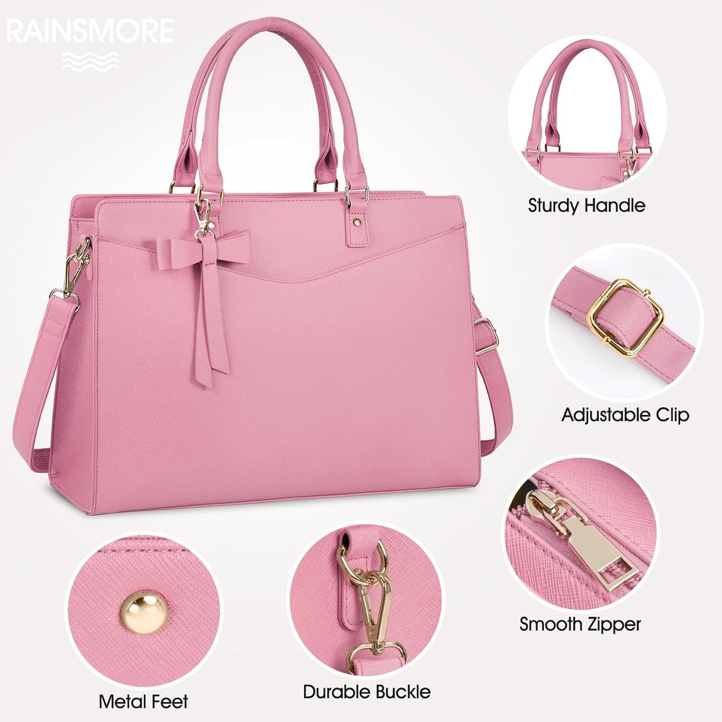 Wasserdichte Laptop-Tasche aus PU-Leder mit multifunktionalem Design für Damen