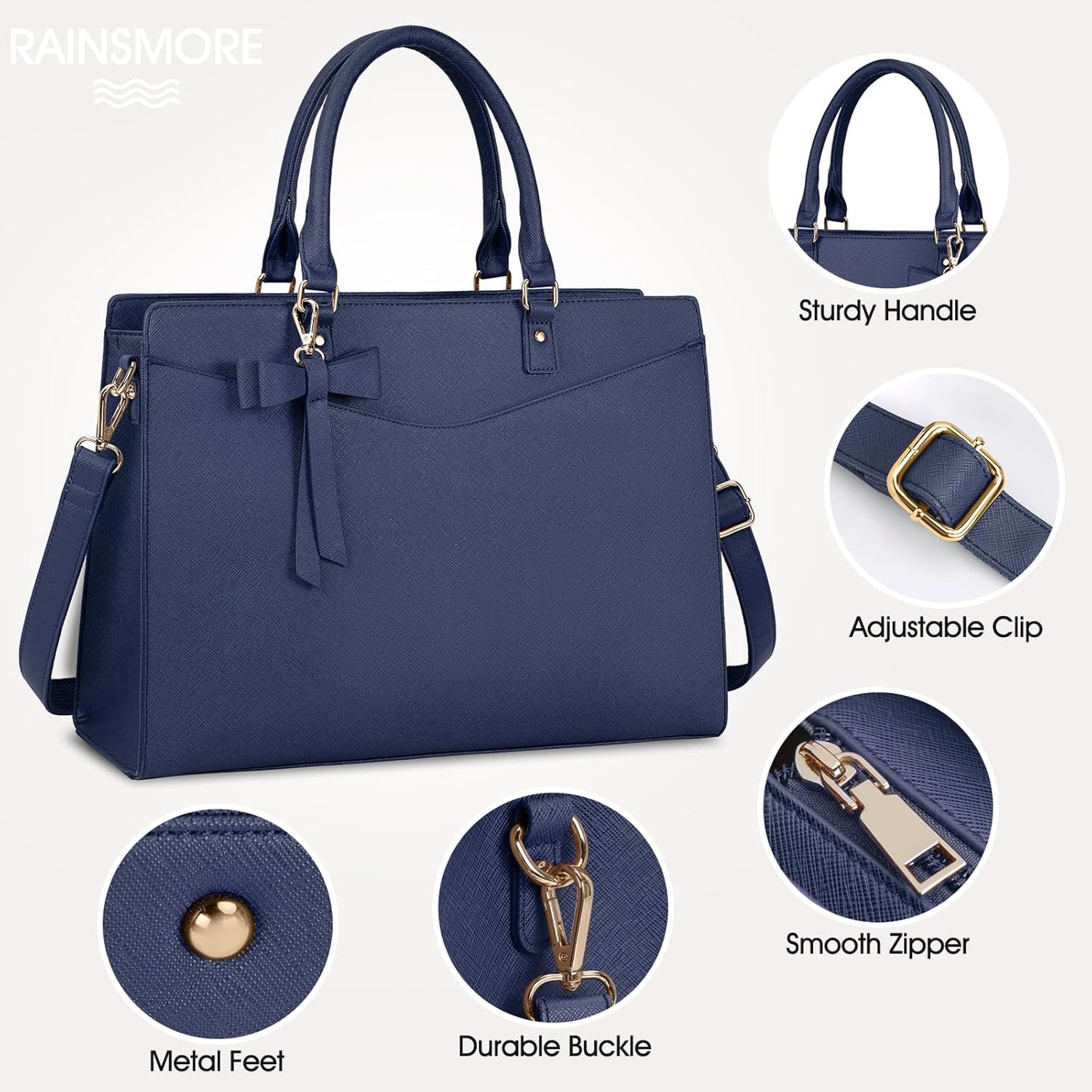 Wasserdichte Laptop-Tasche aus PU-Leder mit multifunktionalem Design für Damen