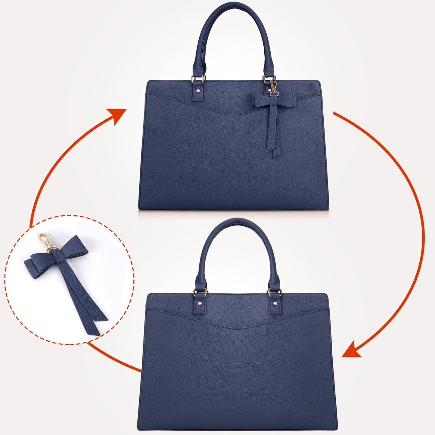 Wasserdichte Laptop-Tasche aus PU-Leder mit multifunktionalem Design für Damen