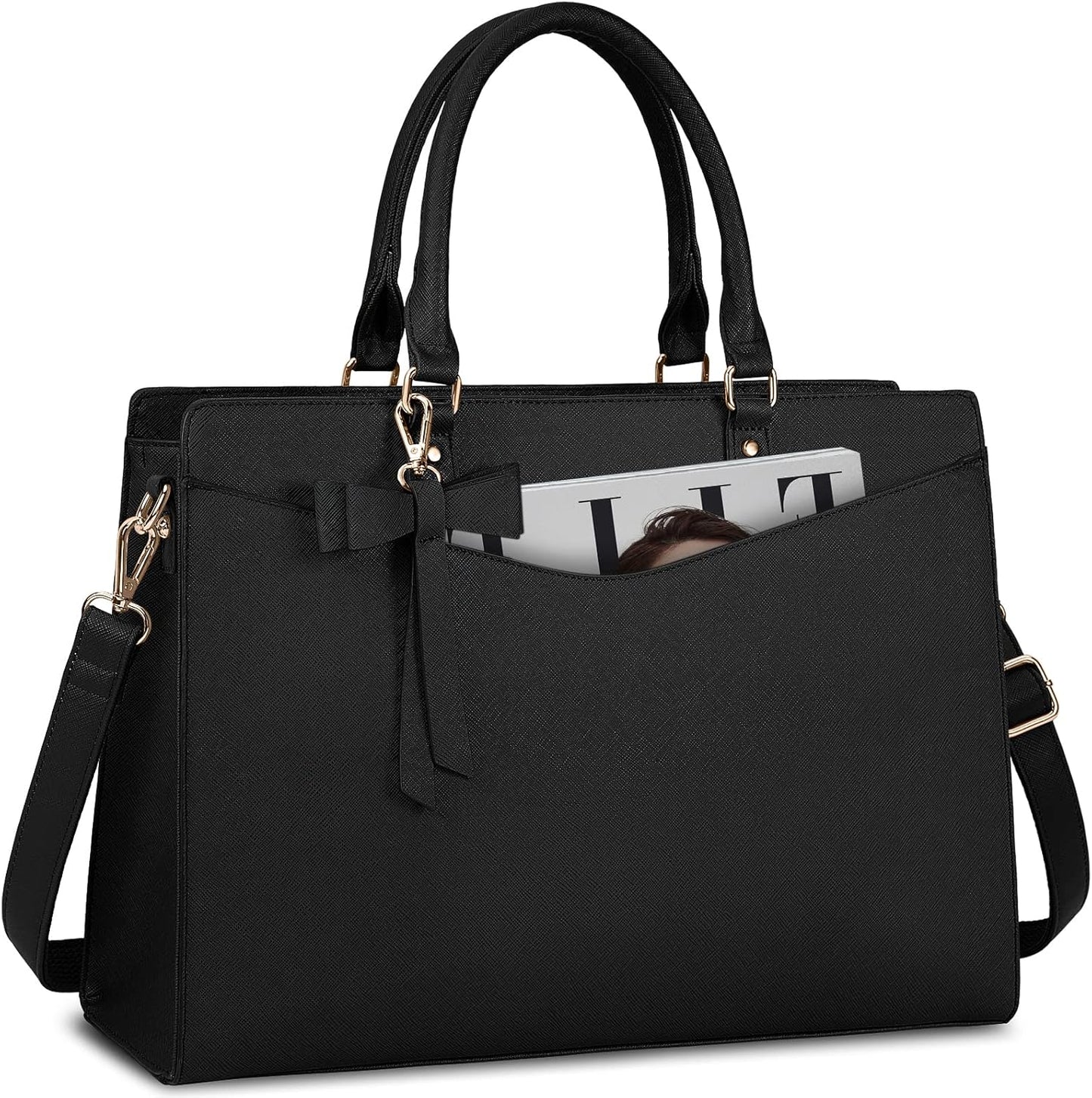 Wasserdichte Laptop-Tasche aus PU-Leder mit multifunktionalem Design für Damen