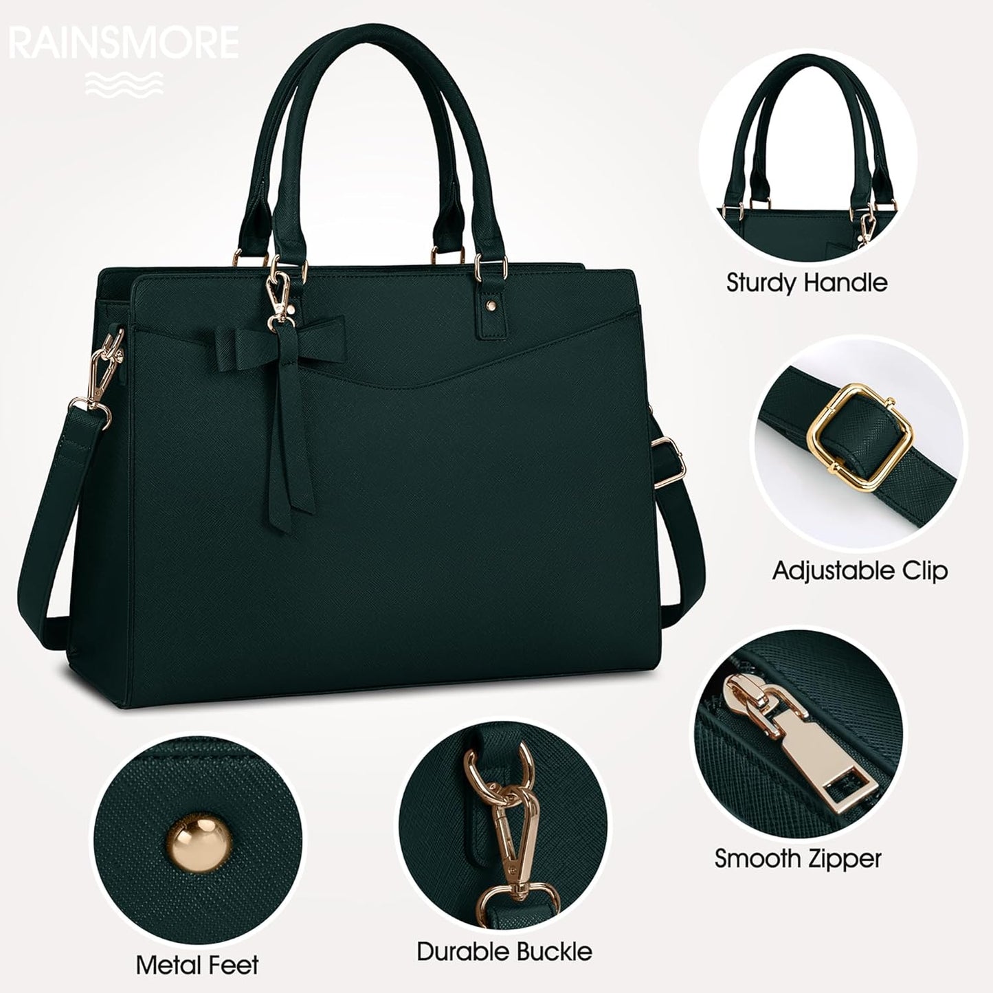 Wasserdichte Laptop-Tasche aus PU-Leder mit multifunktionalem Design für Damen