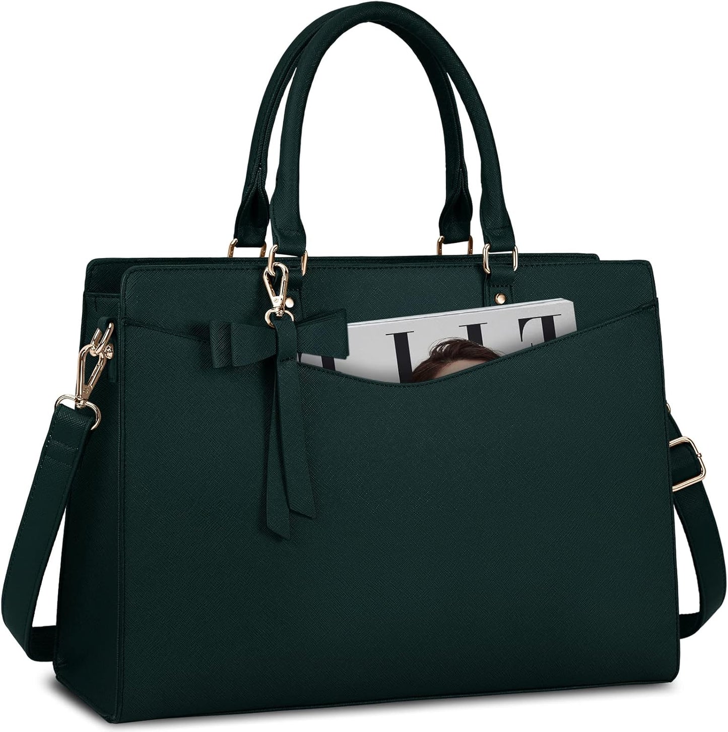 Wasserdichte Laptop-Tasche aus PU-Leder mit multifunktionalem Design für Damen