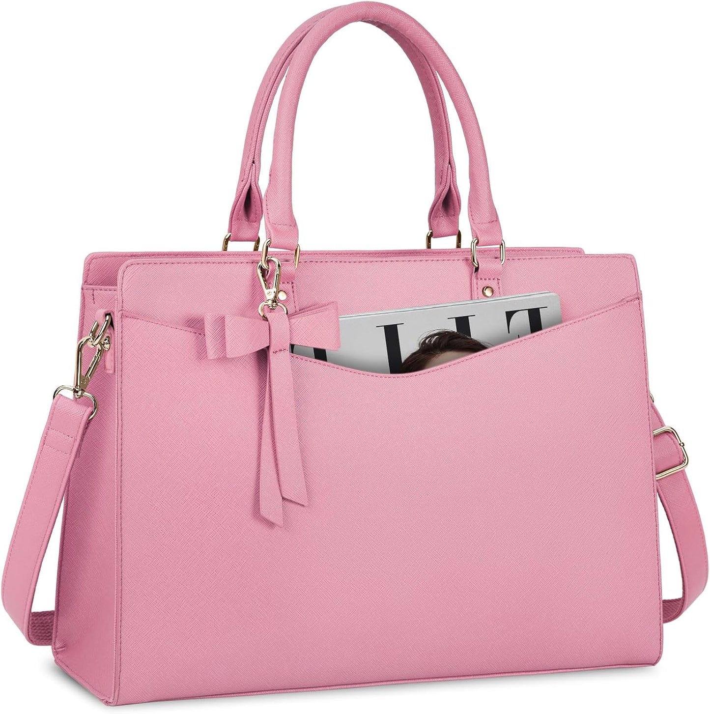 Wasserdichte Laptop-Tasche aus PU-Leder mit multifunktionalem Design für Damen