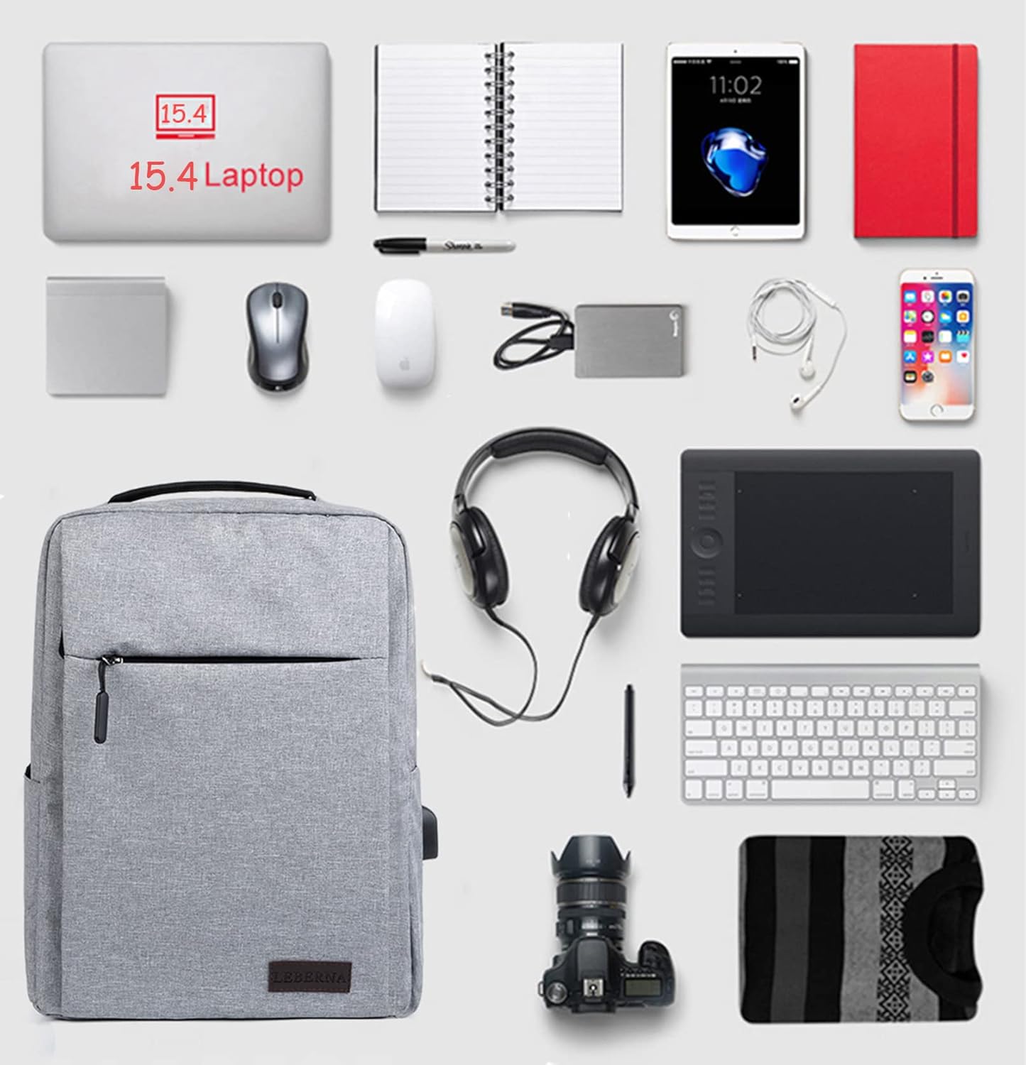 Schlanker Wasserdichter Laptop-Rucksack mit USB-Anschluss