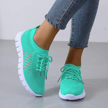Damen-Turnschuhe, türkis, atmungsaktiv, rutschfeste Sohle, Freizeitmode, Sportbekleidung.