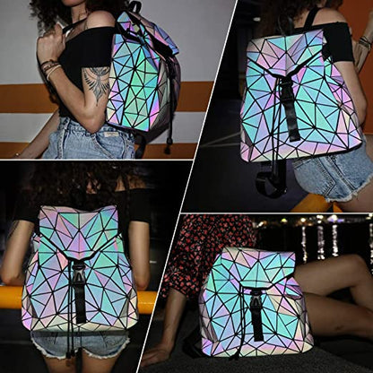 Reflektierender Farbwechsel-Geometrischer Rucksack für Damen