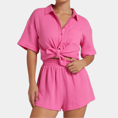 Zweiteiliges Damen Sommer Set mit Hemd und Shorts – Noemi