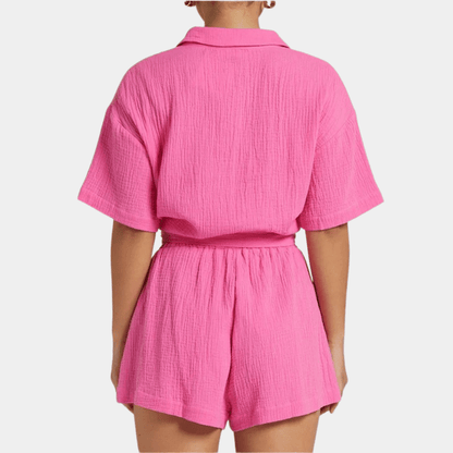 Zweiteiliges Damen Sommer Set mit Hemd und Shorts – Noemi