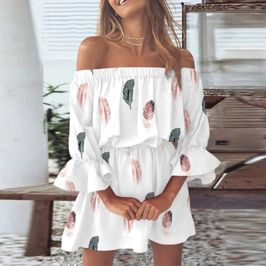 Sommerkleid mit Blumenmuster und ausgestellten Ärmeln – Mireille
