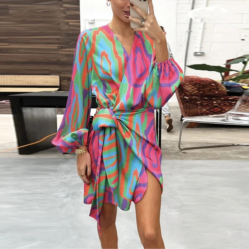 Elegantes Bedrucktes Herbstkleid – Elodie