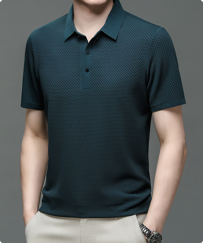 Herrenpolo aus atmungsaktivem Mesh – Matteo