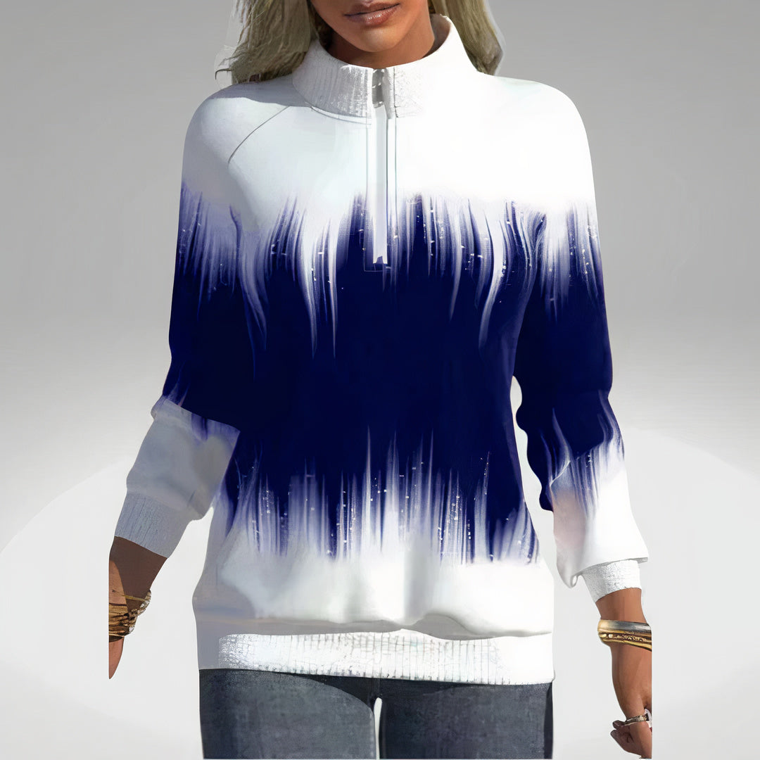 Damen Sweatshirt mit Reißverschlusskragen – Elvira