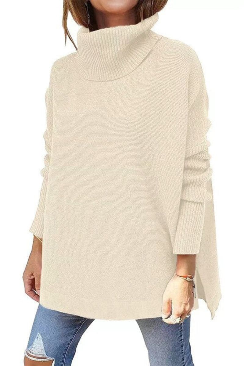 Warme locker sitzende Damenpullover mit Rollkragen - Amara