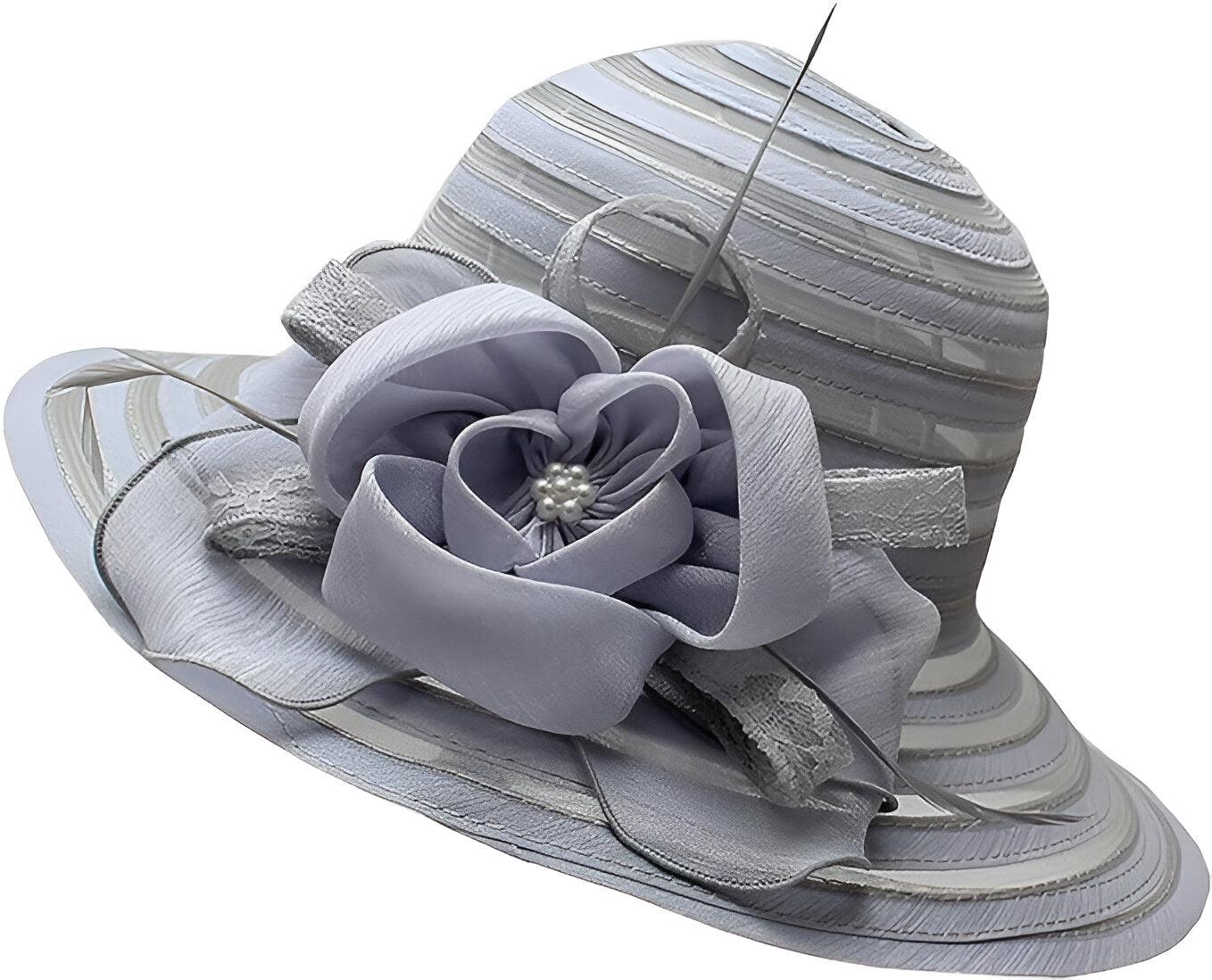 Eleganter Damen Sonnenhut aus Organza – Mirielle Herbstzauber
