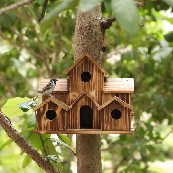 Funktionelles Holz-Nistkastenhaus für Gartenvögel – Nestora