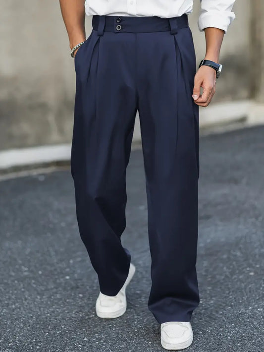 Locker geschnittene Hose mit Bundfalten – Matteo