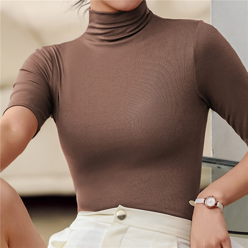 Nahtloser & Weicher Damen Rollkragen-Top mit Figurbetontem Schnitt – Herbstliche Arina Kollektion