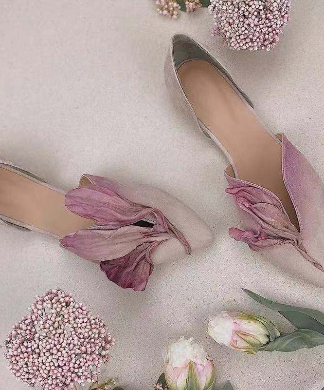 Handgefertigte Spitzen-Ballerinas mit Herbstrosen – Odette