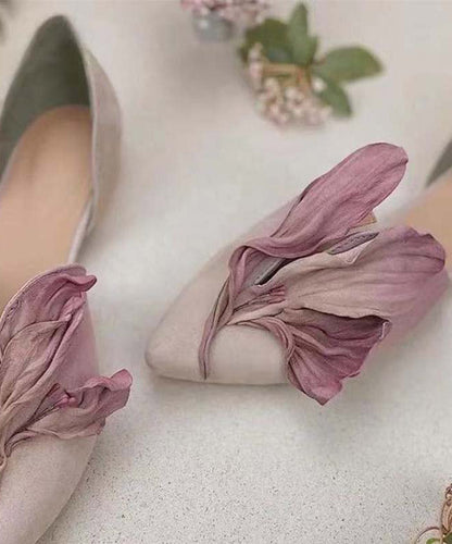 Handgefertigte Spitzen-Ballerinas mit Herbstrosen – Odette