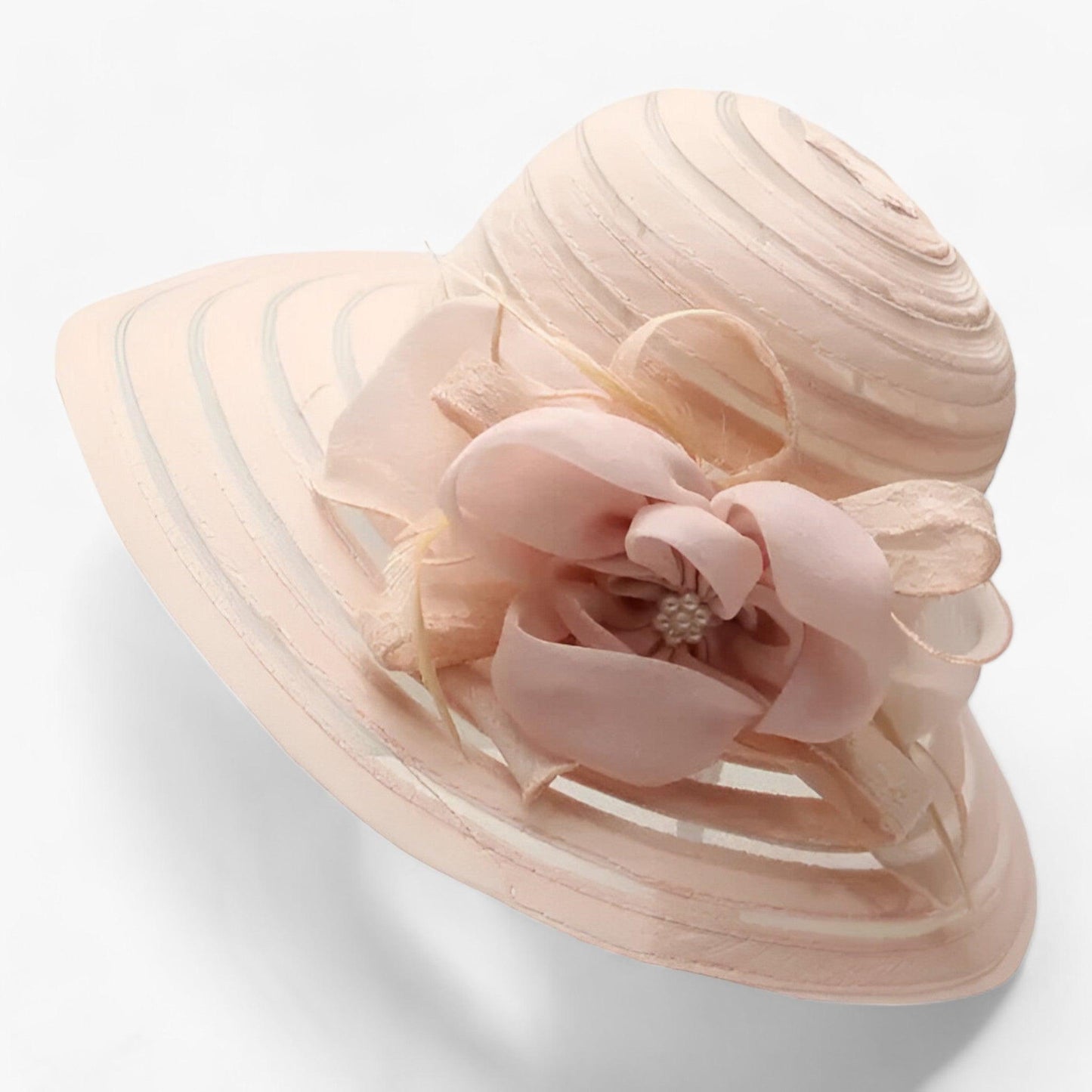Eleganter Damen Sonnenhut aus Organza – Mirielle Herbstzauber