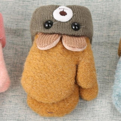 Winterwarme gefütterte Kinder-Fäustlinge mit Hasenmotiv & Kordel – 1+1 Gratis – 0–4 Jahre