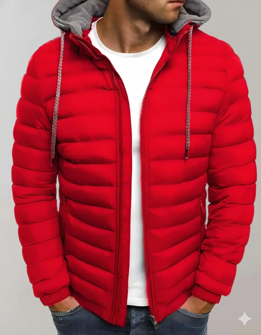 Warme Herren-Daunenjacke mit Kapuze – WinterStil